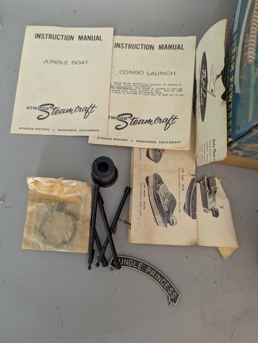 Atwood Steamcraft Jungle Boat Model No. 5103 Steam Powered Collectible Toy Rare NOS - 5