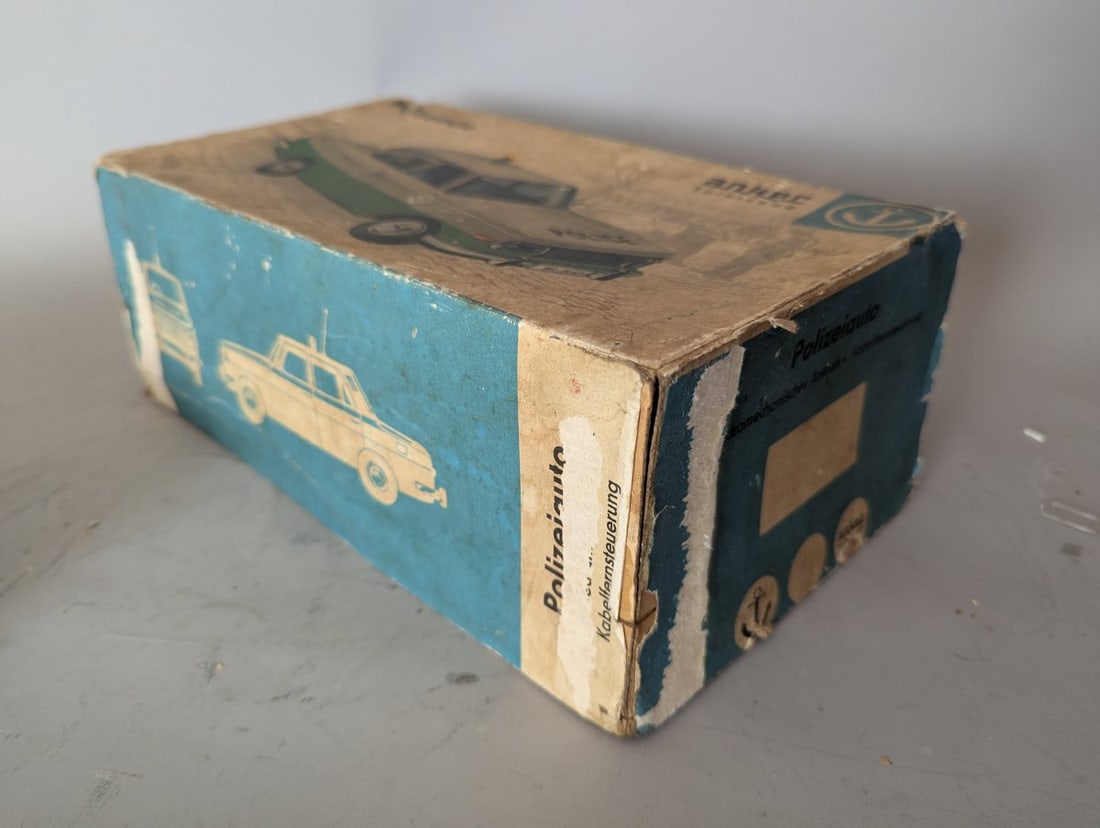 Anker Spielzeug Wartburg 353 Polizeiauto Vintage Toy Car with Original Box - 3