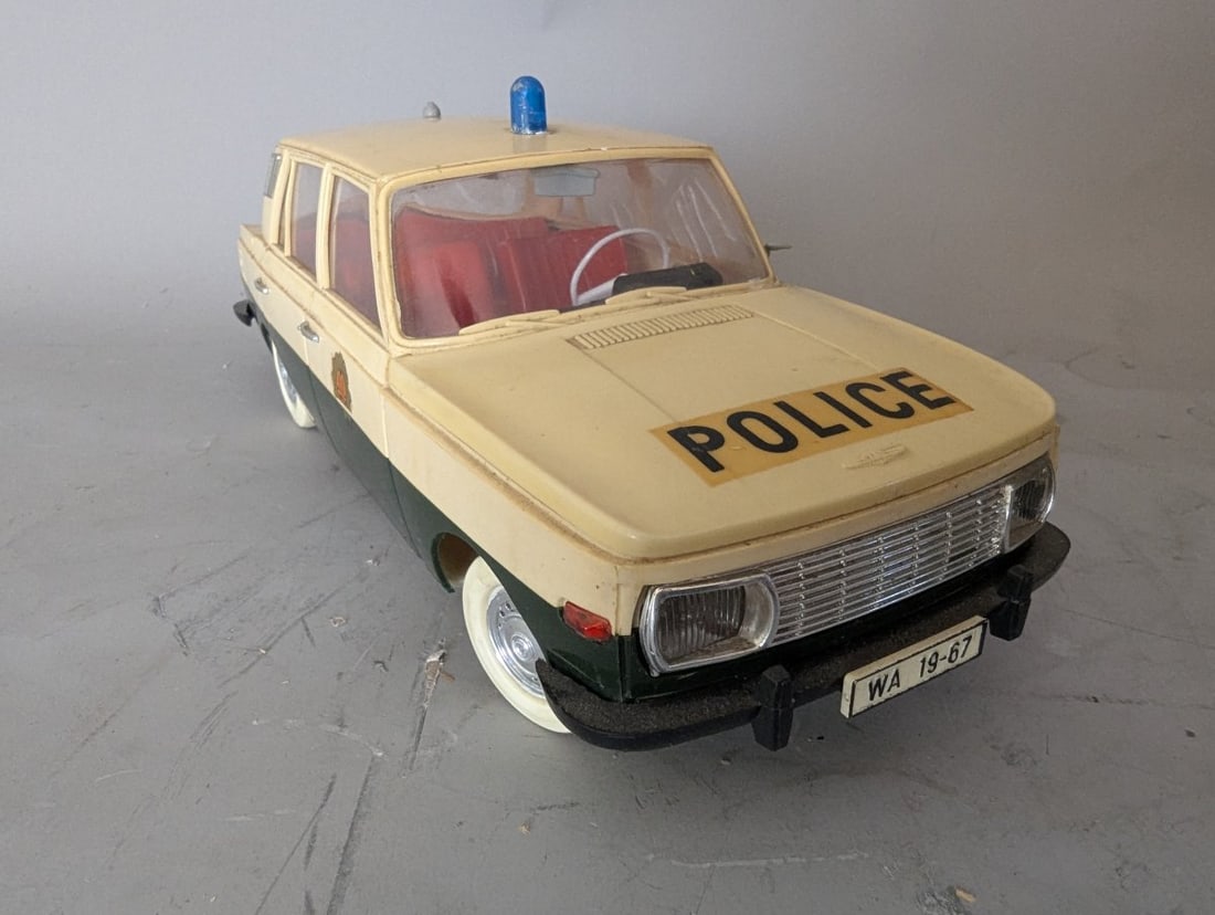 Anker Spielzeug Wartburg 353 Polizeiauto Vintage Toy Car with Original Box - 4