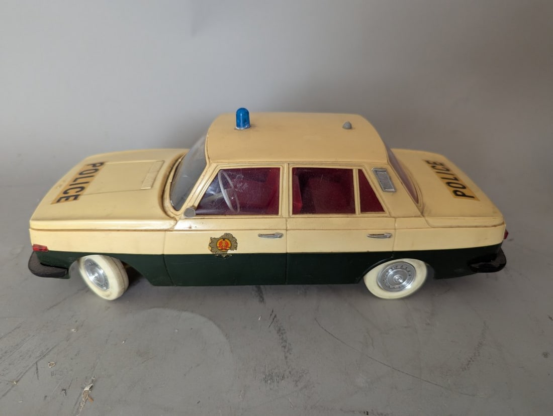 Anker Spielzeug Wartburg 353 Polizeiauto Vintage Toy Car with Original Box - 5