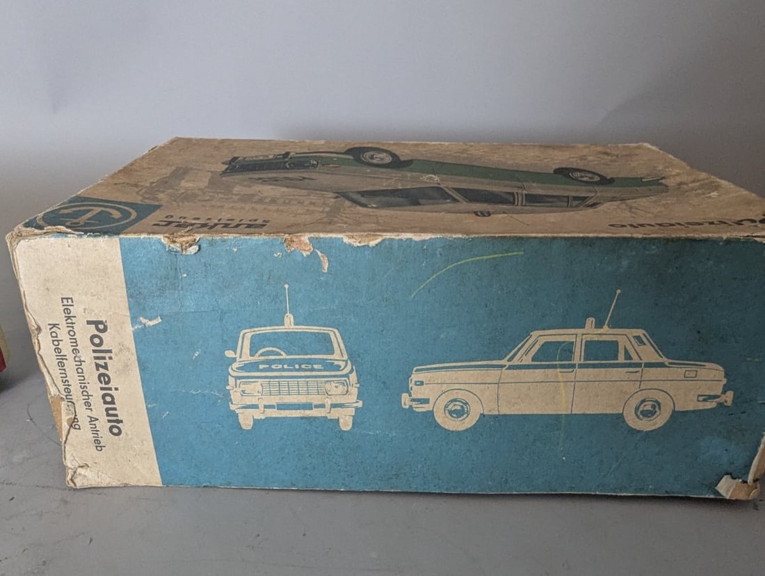 Anker Spielzeug Wartburg 353 Polizeiauto Vintage Toy Car with Original Box - 8