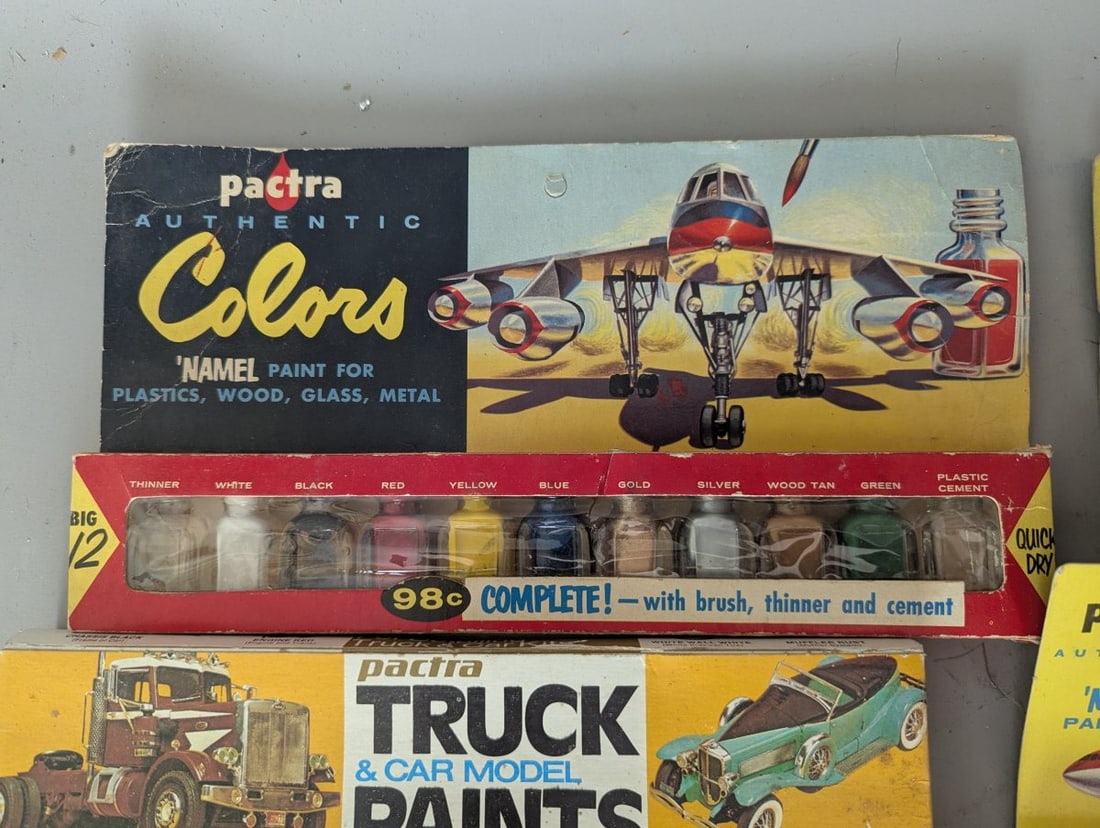 Vintage Pactra Hobby Paint Sets Lot of 7 Old Stock for Models and Collectors - 2
