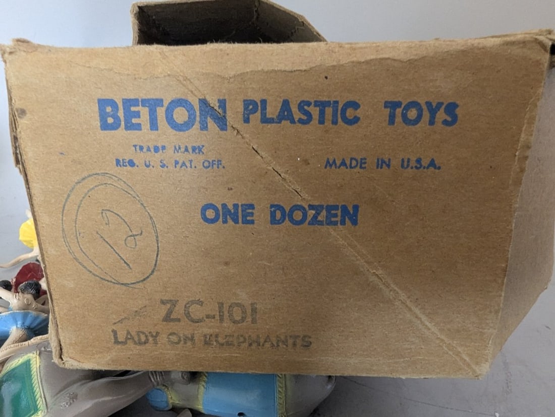 Beton Plastic Toys Circus Lady on Elephants Set ZC-101 New Old Stock Vintage Collectible - 7