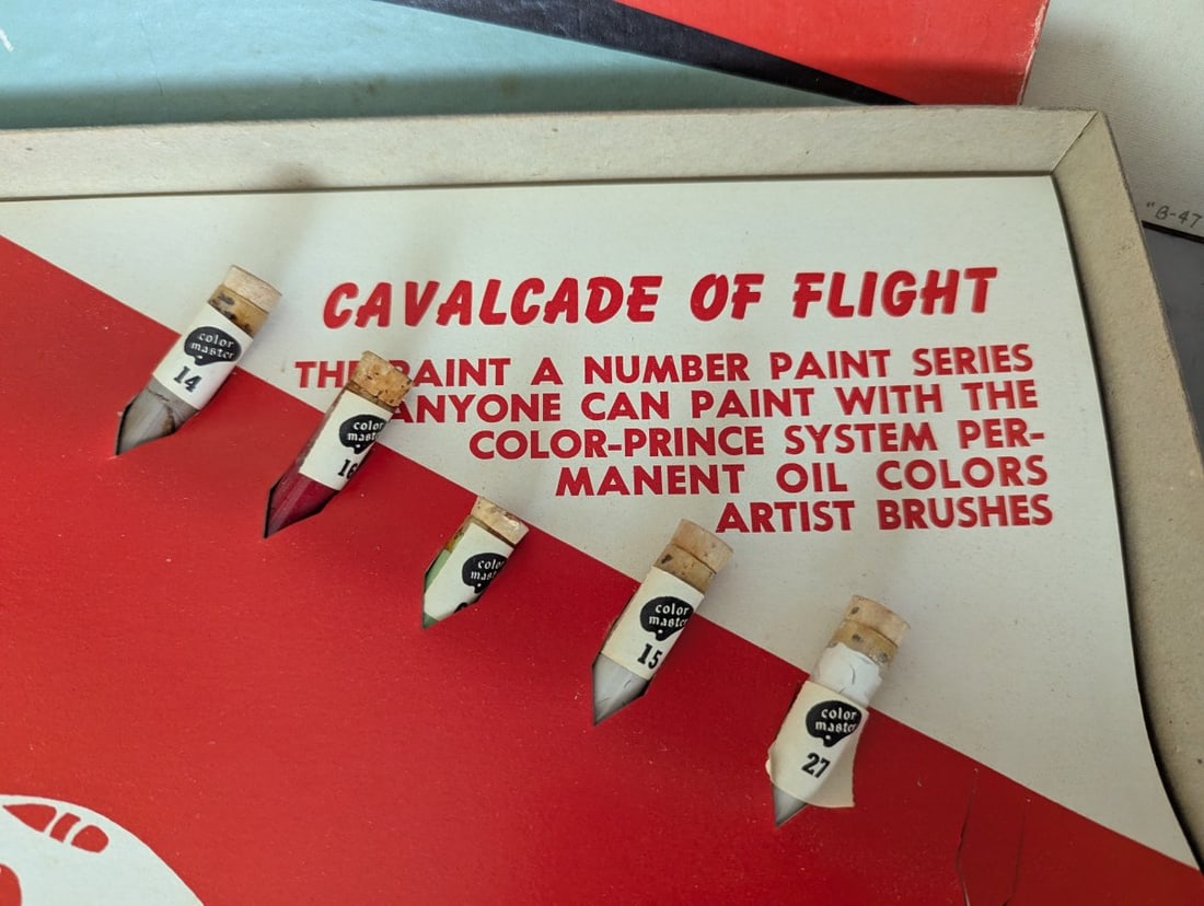 Vintage Color-Prince Cavalcade of Flight Paint by Number Set No. 404 Mid-Century Design - 4