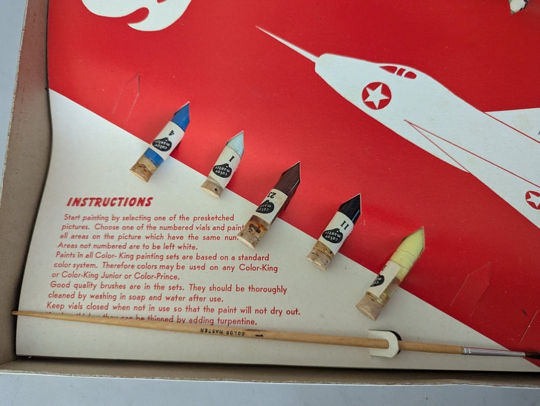 Vintage Color-Prince Cavalcade of Flight Paint by Number Set No. 404 Mid-Century Design - 5