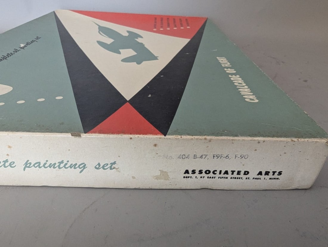Vintage Color-Prince Cavalcade of Flight Paint by Number Set No. 404 Mid-Century Design - 8