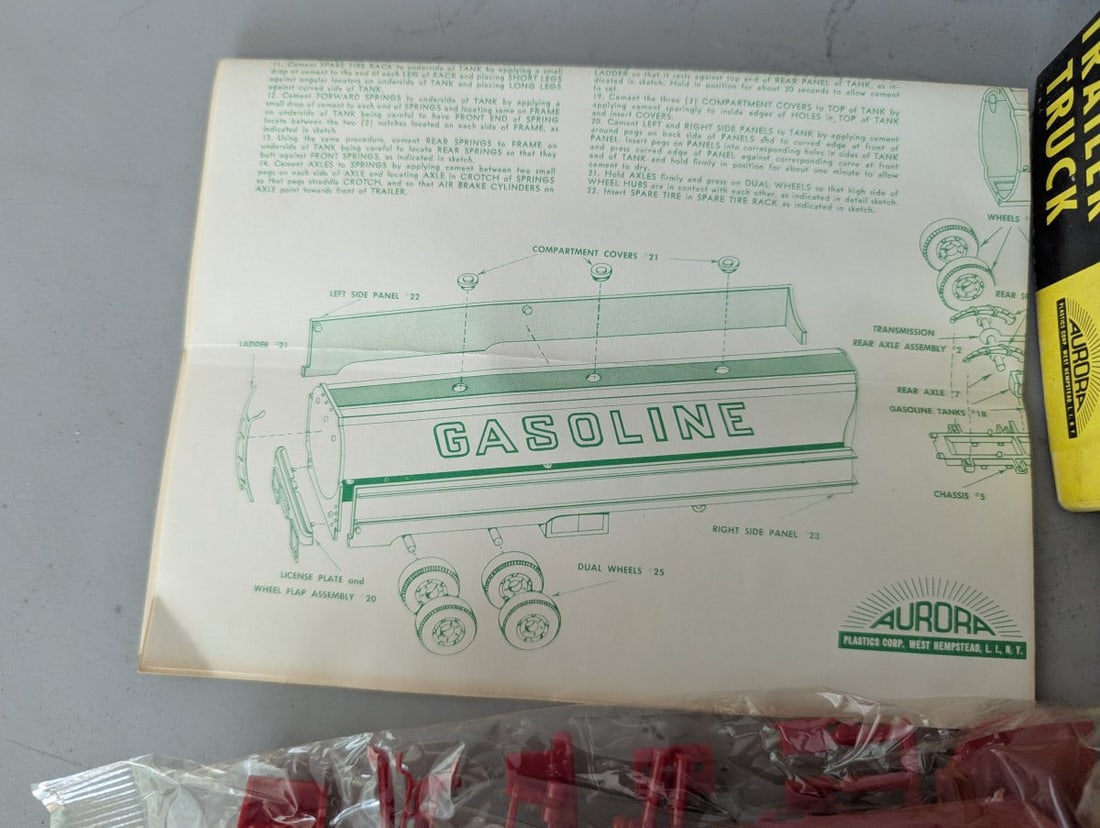 Vintage Aurora 5000 Gal Gasoline Trailer Truck Model Kit No 501-69 New Old Stock - 4