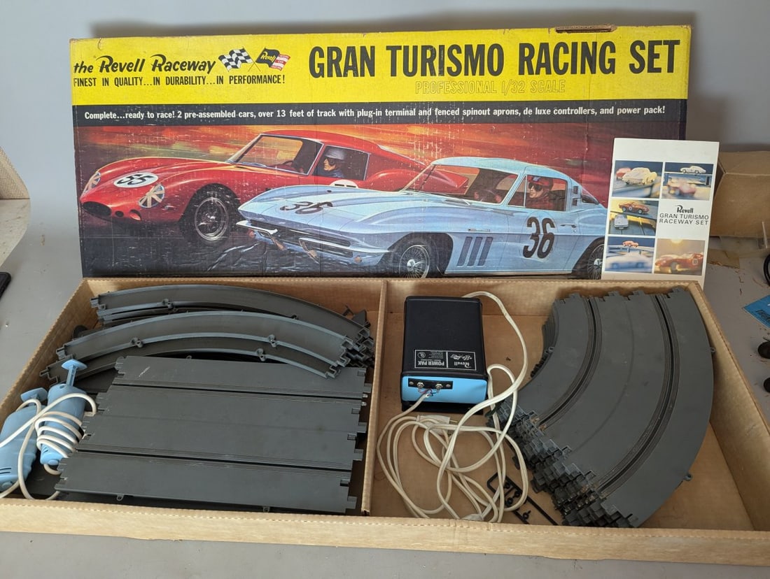 Revell Gran Turismo Racing Set Vintage Slot Car Track Incomplete Collectible Toy: **Important** Please read below description on how to avoid high shipping costs. Explore the excitement of vintage slot car racing with this Revell Gran Turismo Racing Set! Please note that the