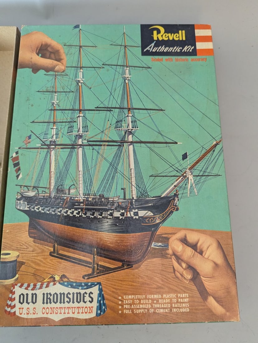 Vintage Revell USS Constitution Old Ironsides Plastic Model Kit H-304 Unbuilt Collectible - 2