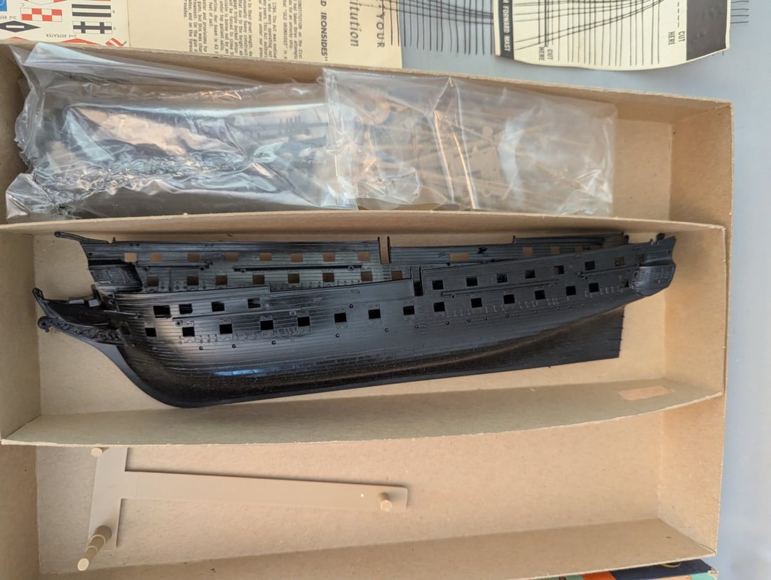 Vintage Revell USS Constitution Old Ironsides Plastic Model Kit H-304 Unbuilt Collectible - 3