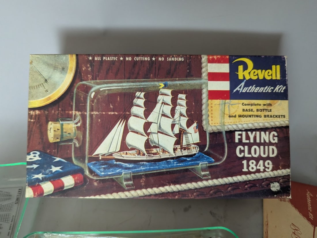 Vintage Revell Flying Cloud 1849 Ship in a Bottle Model Kit H-413:149 New Old Stock - 2