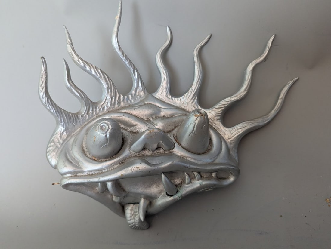 Vintage Rat Fink Style Monster Head Wall Sculpture by RL - Kustom Kulture Art: **Important** Please read below description on how to avoid high shipping costs. This unique vintage 'Rat Fink' style monster head wall sculpture measures approximately 13 x 11 x 4 inches. It