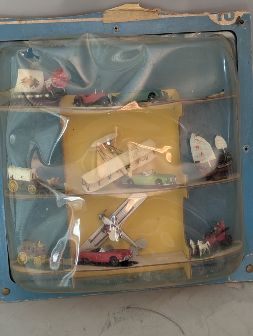 Vintage Miniature Transportation Models Set Zylmex Action Miniatures Store Display: **Important** Please read below description on how to avoid high shipping costs. Up for auction is a captivating collection of 11 miniature models presented in their original retail store display