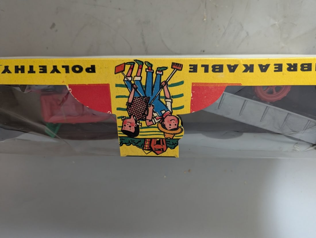 Vintage Lido Tractor Trailer with Rake & Hoe Toy Set No. 1793 New Old Stock - 4