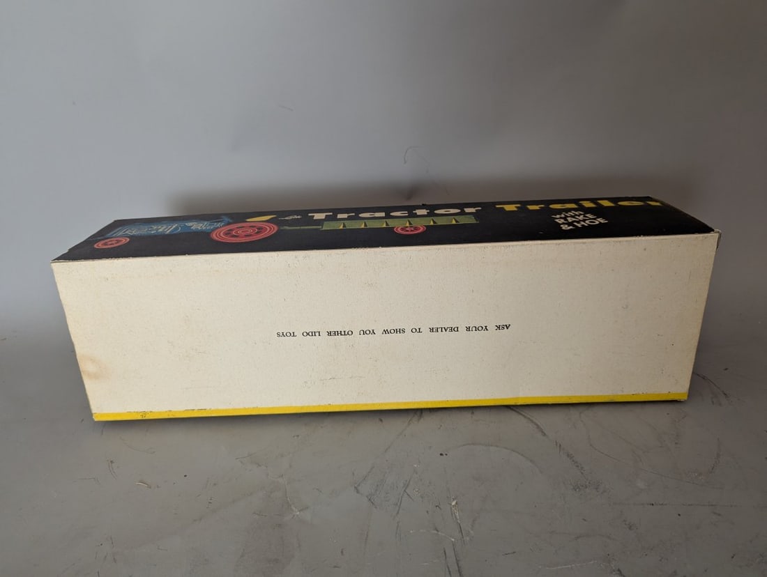 Vintage Lido Tractor Trailer with Rake & Hoe Toy Set No. 1793 New Old Stock - 8