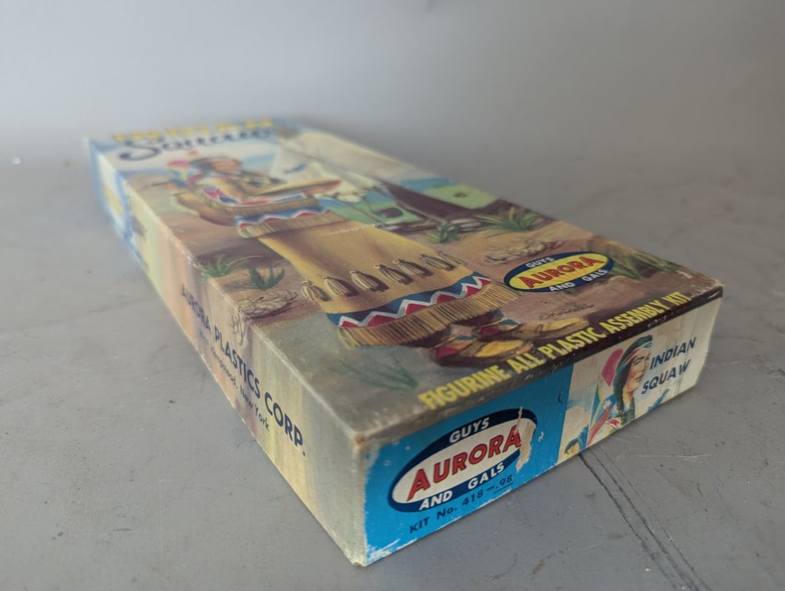 Aurora Indian Squaw Figurine Model Kit No 418-98 Vintage Collectible Unassembled - 4