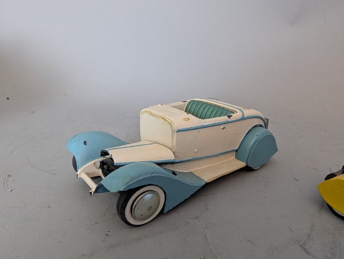 Lot of 6 Homemade Painted Wooden Model Cars Folk Art Collection - 3