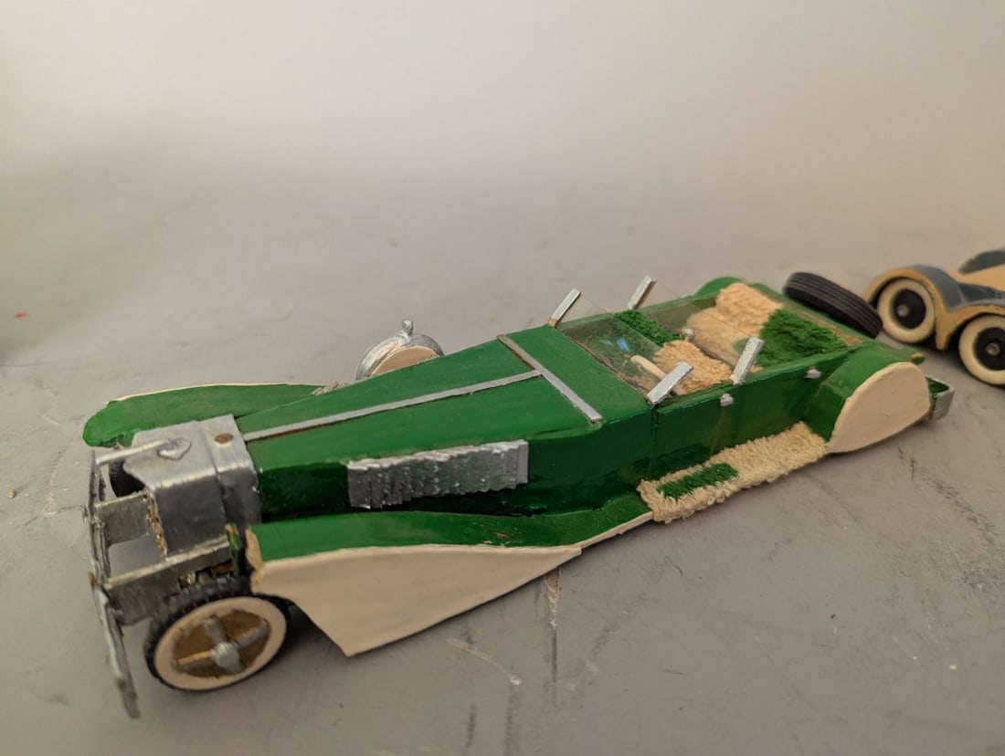 Lot of 6 Homemade Painted Wooden Model Cars Folk Art Collection - 5
