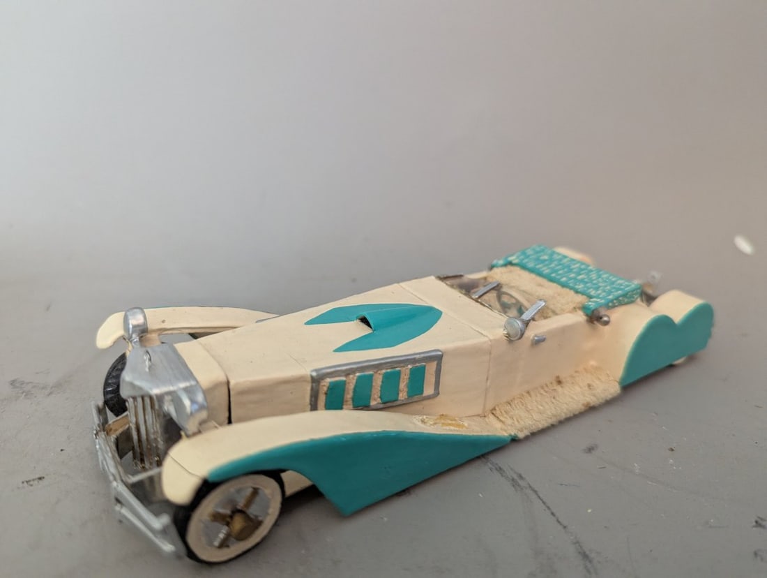 Lot of 6 Homemade Painted Wooden Model Cars Folk Art Collection - 8