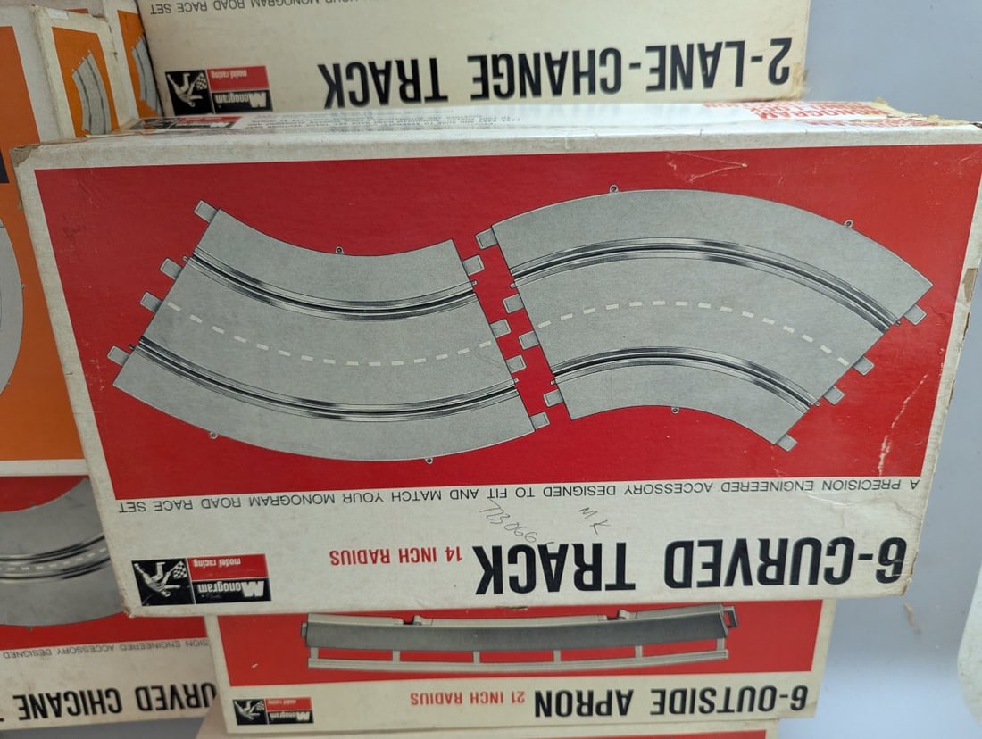 Monogram NOS Slot Car Track Lot with Various Types from the 1960s for Collectors and Hobbyists - 4