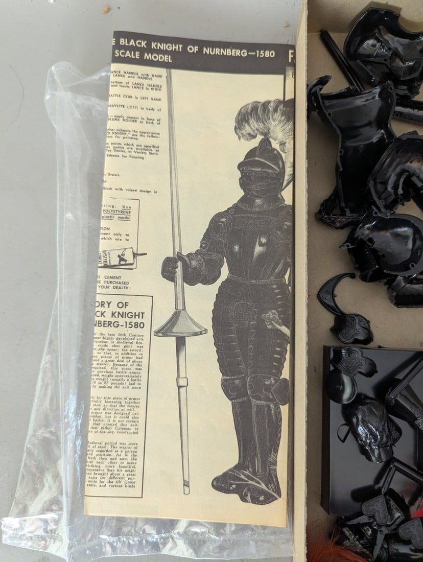 Vintage Aurora Black Knight of Nurnberg 1580 Model Kit K3-98 Unbuilt NOS Classic Fighter - 4