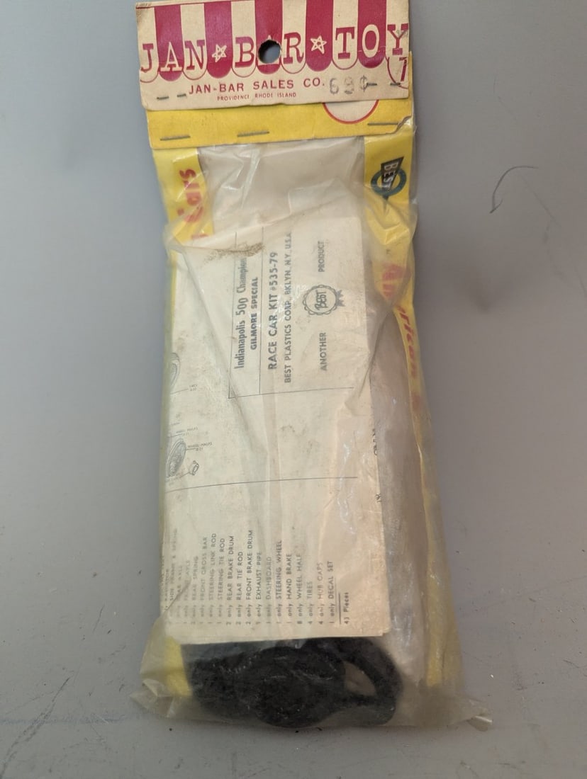 Vintage Jan-Bar Toy Gilmore Special Racing Car Model Kit Best Plastics NOS Sealed - 4