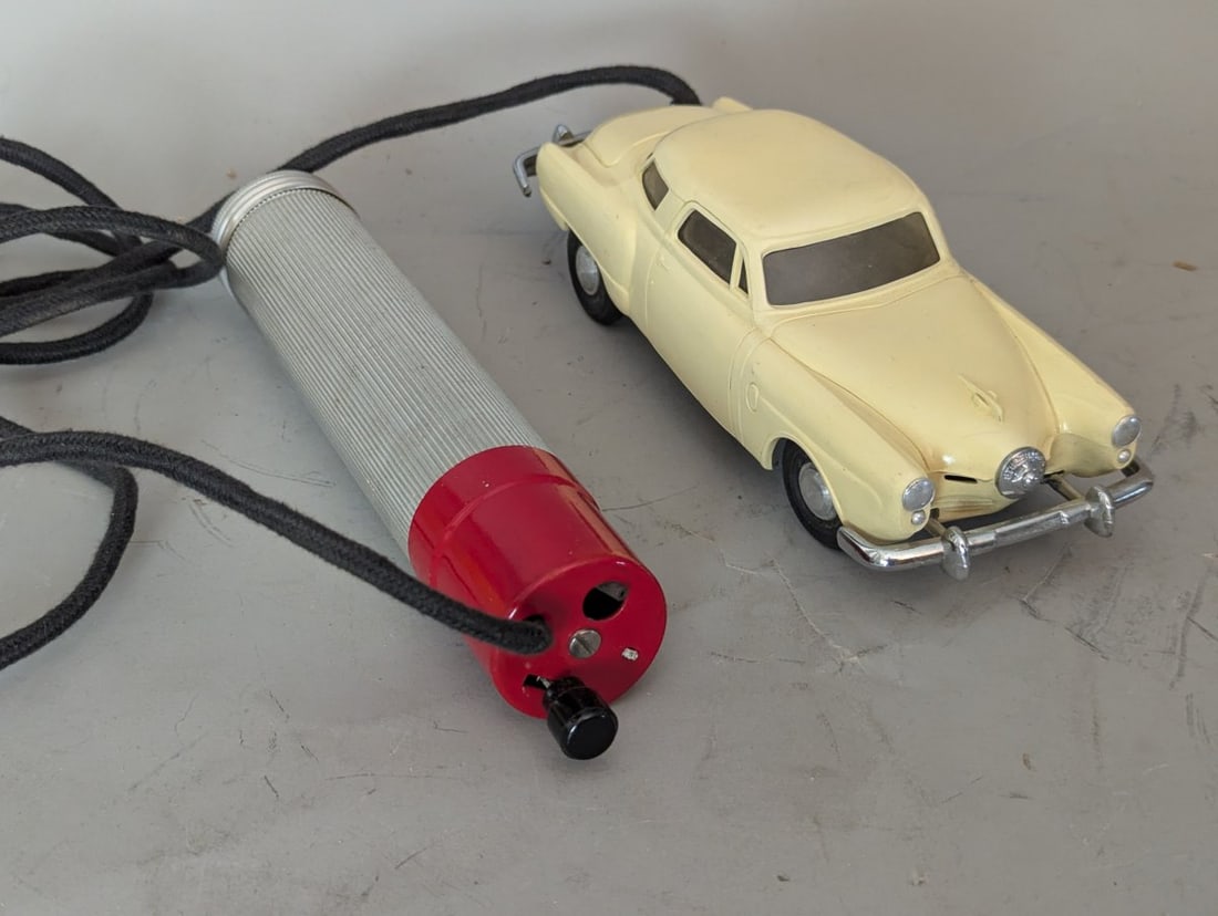 Vintage PMC 1950 Studebaker Champion Starlight Coupe Remote Control Toy Car: **Important** Please read below description on how to avoid high shipping costs. This remarkable 1950 Studebaker Champion Starlight Coupe model by Product Miniature Co. (PMC) measures 8 x 3 x 2 1/2