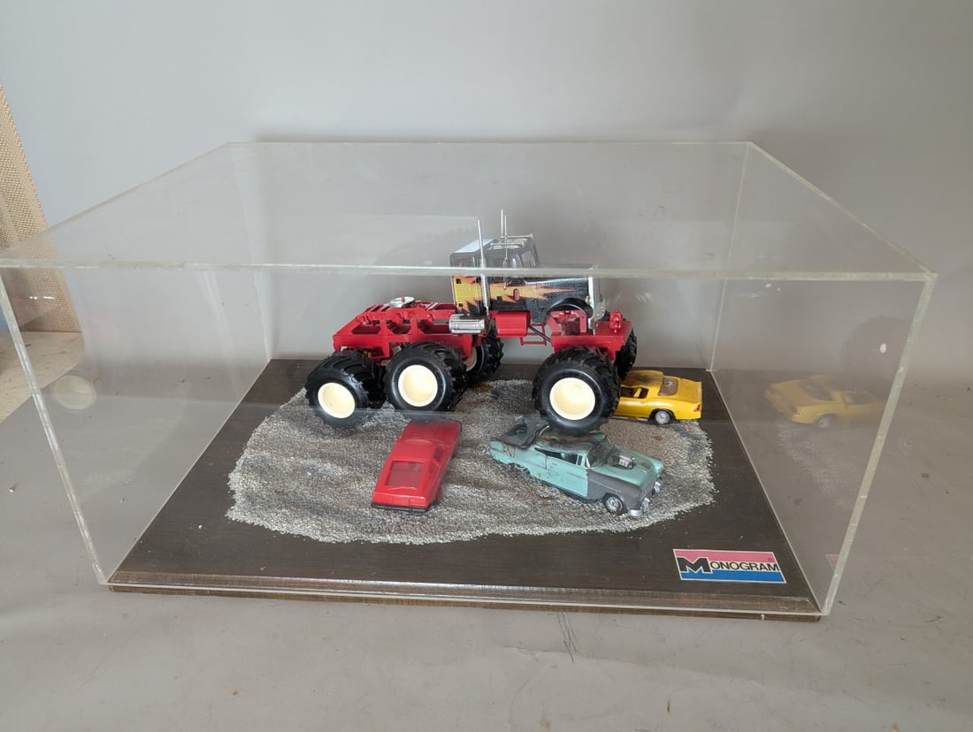 Monogram Devastator Monster Truck Store Display Diorama Vintage Point-of-Sale Collectible: **Important** Please read below description on how to avoid high shipping costs. Up for auction is an original 1980s Monogram 'Devastator' Monster Truck Store Display Diorama. Measuring approximately