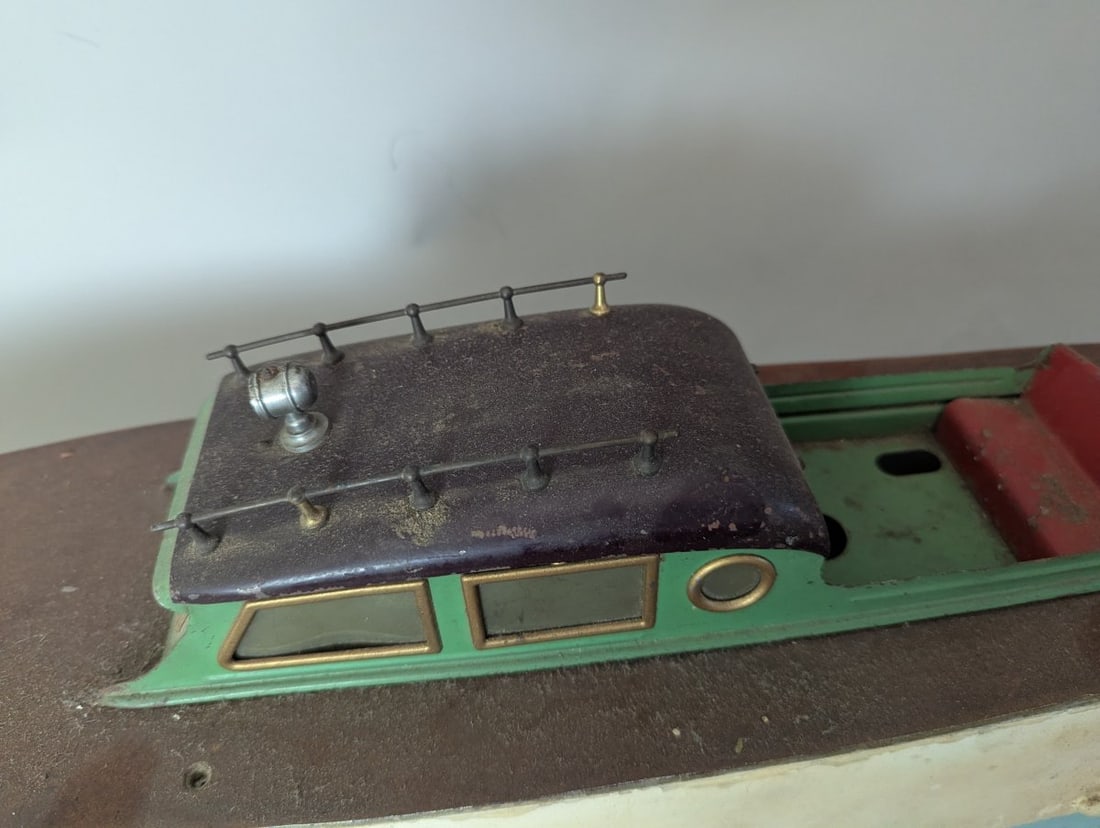 Vintage Scratch-Built R/C Model Cabin Cruiser Boat for Restoration c. 1965 Hobbyist Collectible - 3