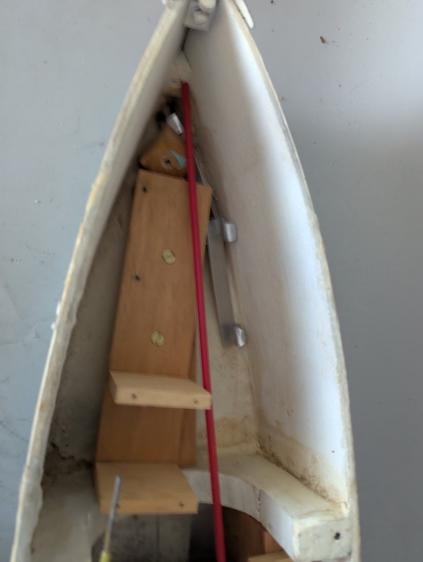 Vintage Scratch-Built R/C Model Cabin Cruiser Boat for Restoration c. 1965 Hobbyist Collectible - 4