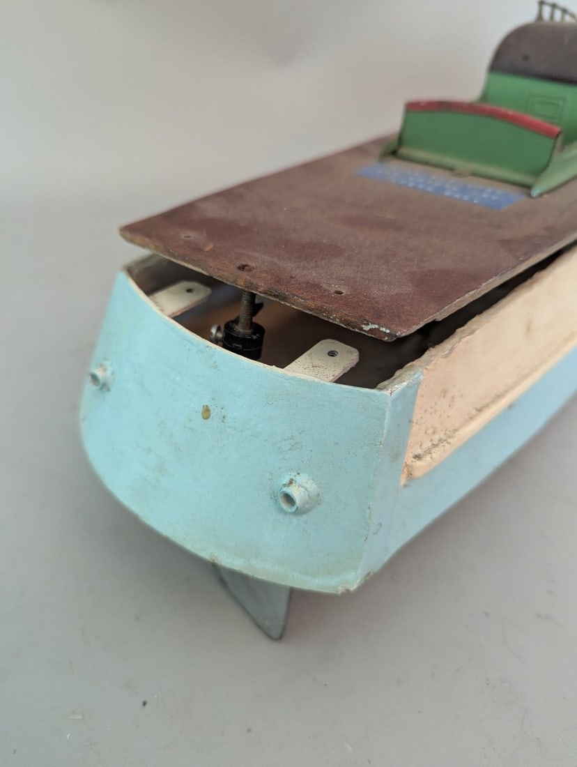 Vintage Scratch-Built R/C Model Cabin Cruiser Boat for Restoration c. 1965 Hobbyist Collectible - 8