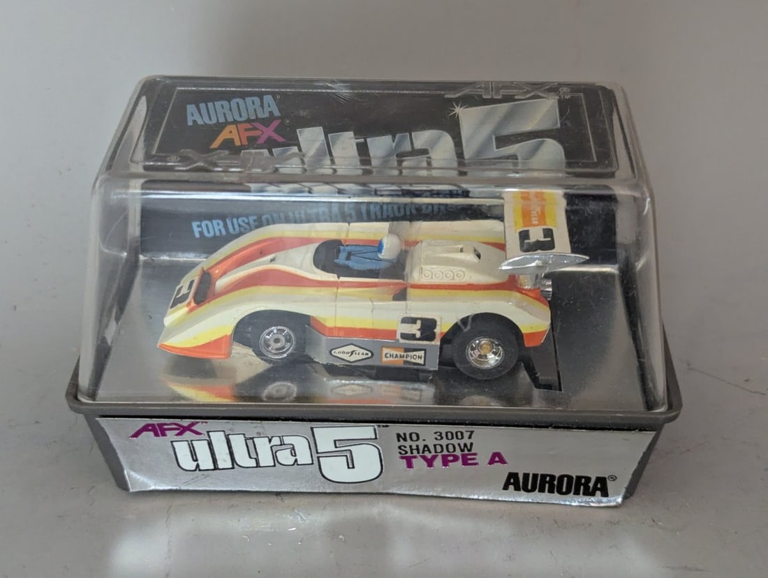 Aurora AFX Ultra 5 Shadow Type A Slot Car No. 3007 Vintage Collectible New Old Stock: **Important** Please read below description on how to avoid high shipping costs. Up for auction is a highly sought-after Aurora AFX Ultra 5 Shadow Type A Slot Car (No. 3007), a piece of vintage
