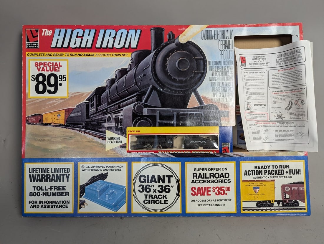 Life-Like Trains The High Iron HO Scale Electric Train Set Parts Missing Four Train Cars (1 of 5)
