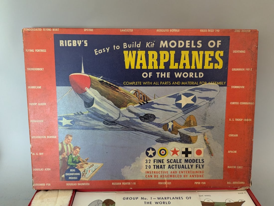 Rigby's Easy to Build Kit Models of Warplanes of the World Vintage WWII Model Kit - 2