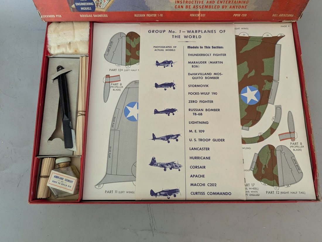 Rigby's Easy to Build Kit Models of Warplanes of the World Vintage WWII Model Kit - 3