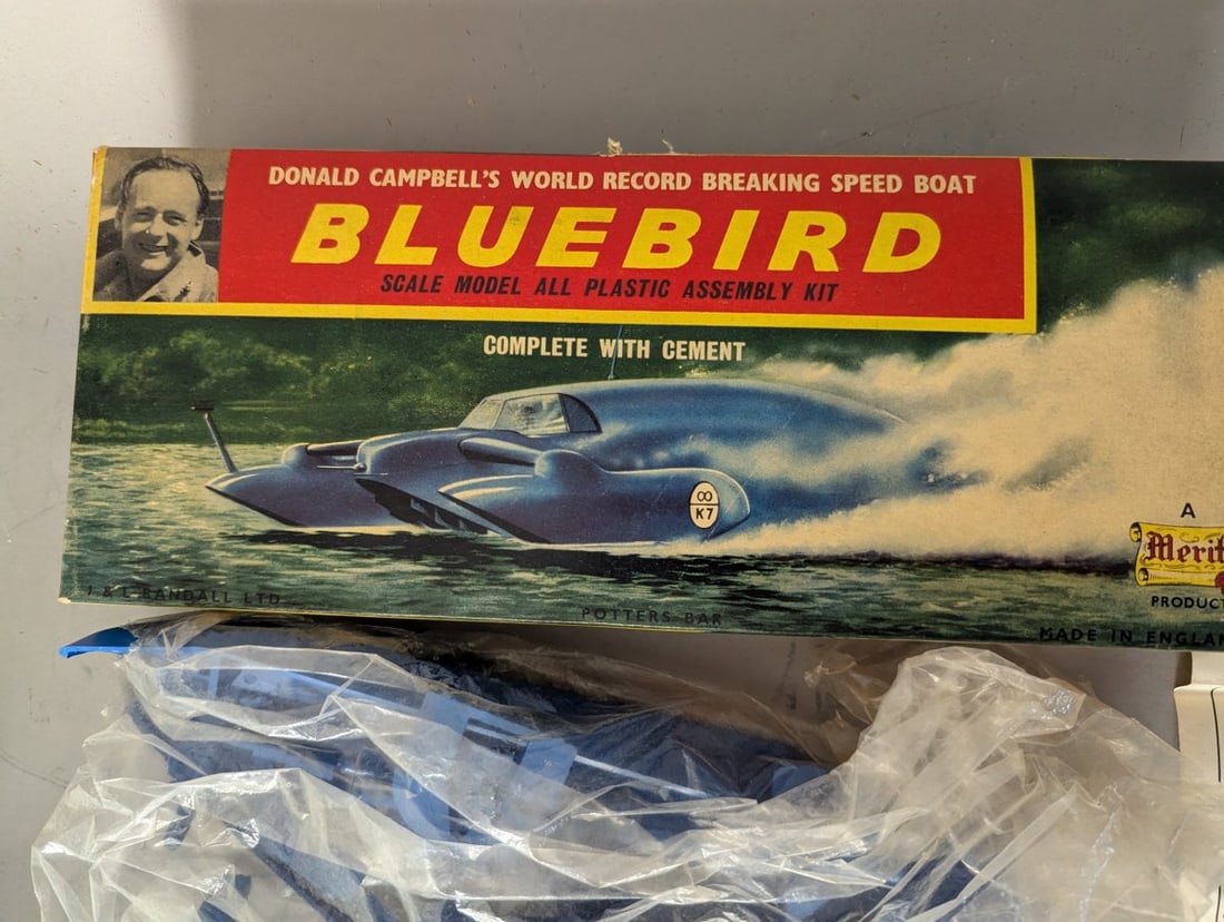 Merit Donald Campbell's Bluebird K7 Scale Model Kit Vintage Unbuilt Collectible - 3