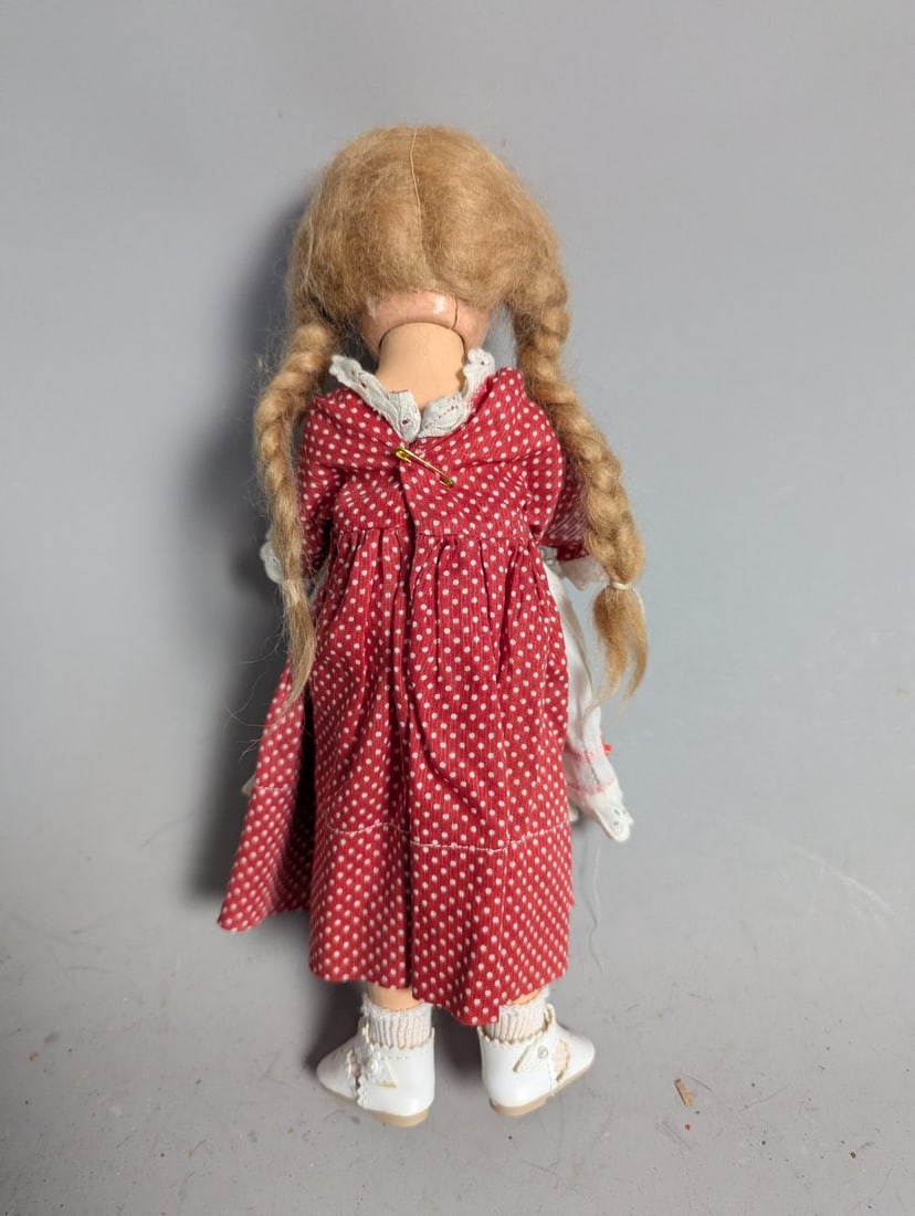 Vintage Composition Dolls Collection Effanbee Plaid Polka Dot Pink Dress Antique - 7