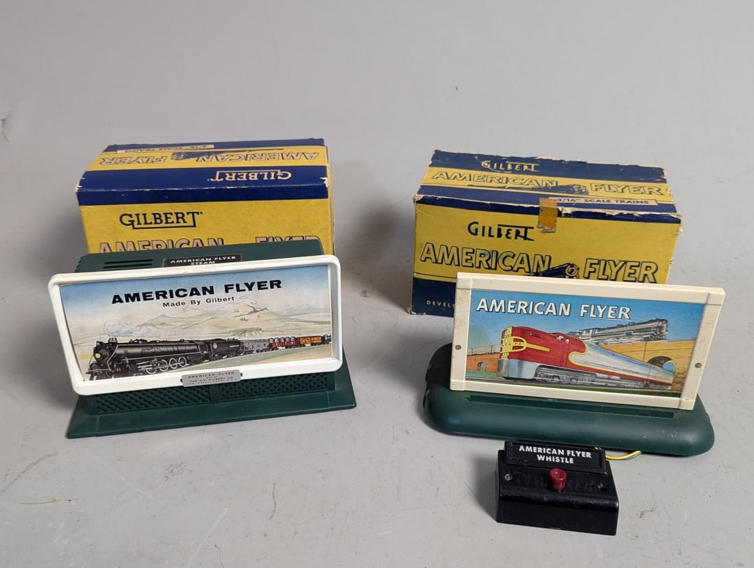Gilbert American Flyer Whistling Billboards Steam and Diesel Vintage Model Train Set (1 of 9)