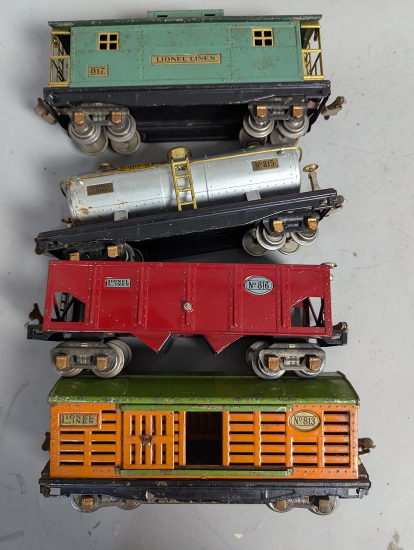 Lionel 800 Series O-Gauge Freight Cars Lot 813 815 816 817 Vintage Train Collectibles - 3