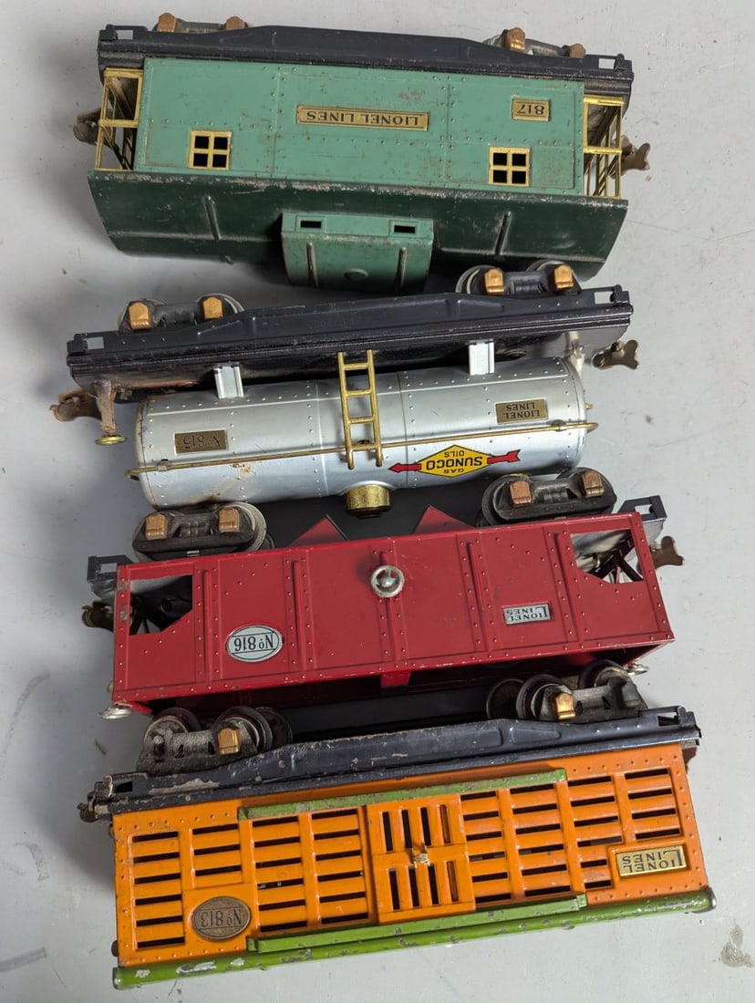 Lionel 800 Series O-Gauge Freight Cars Lot 813 815 816 817 Vintage Train Collectibles - 5