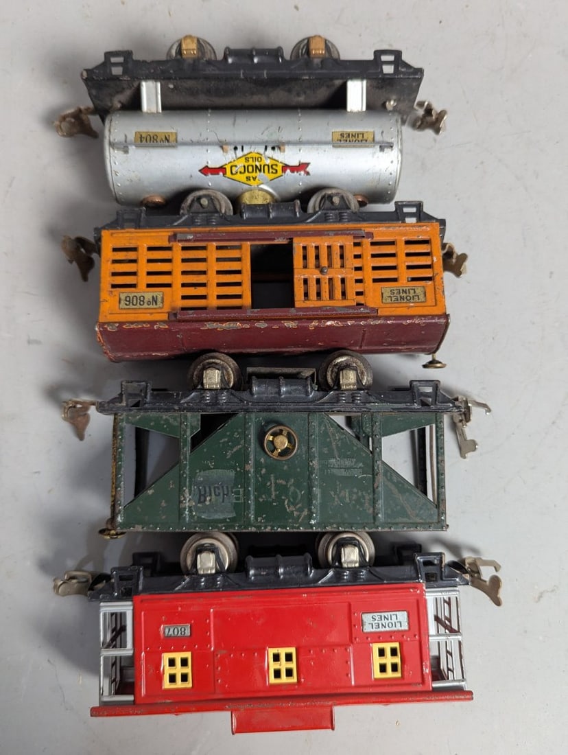 Lionel Prewar O Gauge 800 Series Freight Cars Collection Vintage Train Cars - 4
