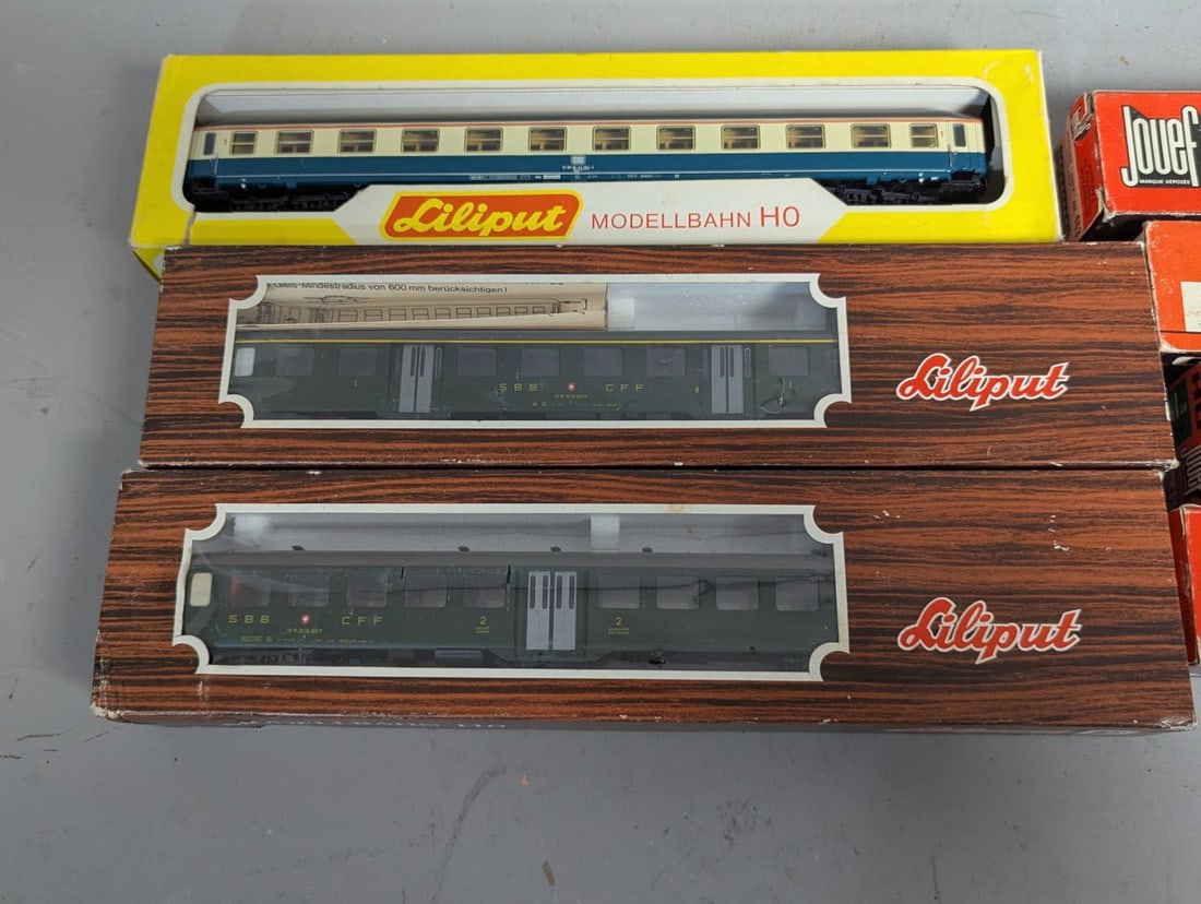 Unique HO Scale Model Train Lot - Liliput and Jouef Passenger Cars in Original Boxes - 2