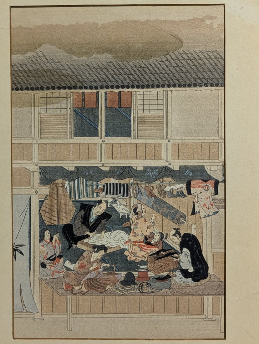 Katsushika Hokusai Japanese Print Dyers Quarter at Kanda Woodblock Artwork - 2