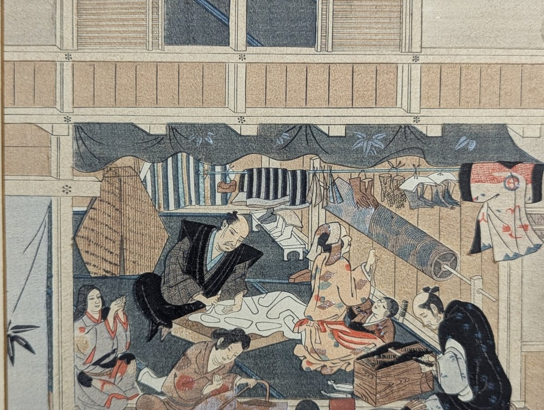 Katsushika Hokusai Japanese Print Dyers Quarter at Kanda Woodblock Artwork - 5