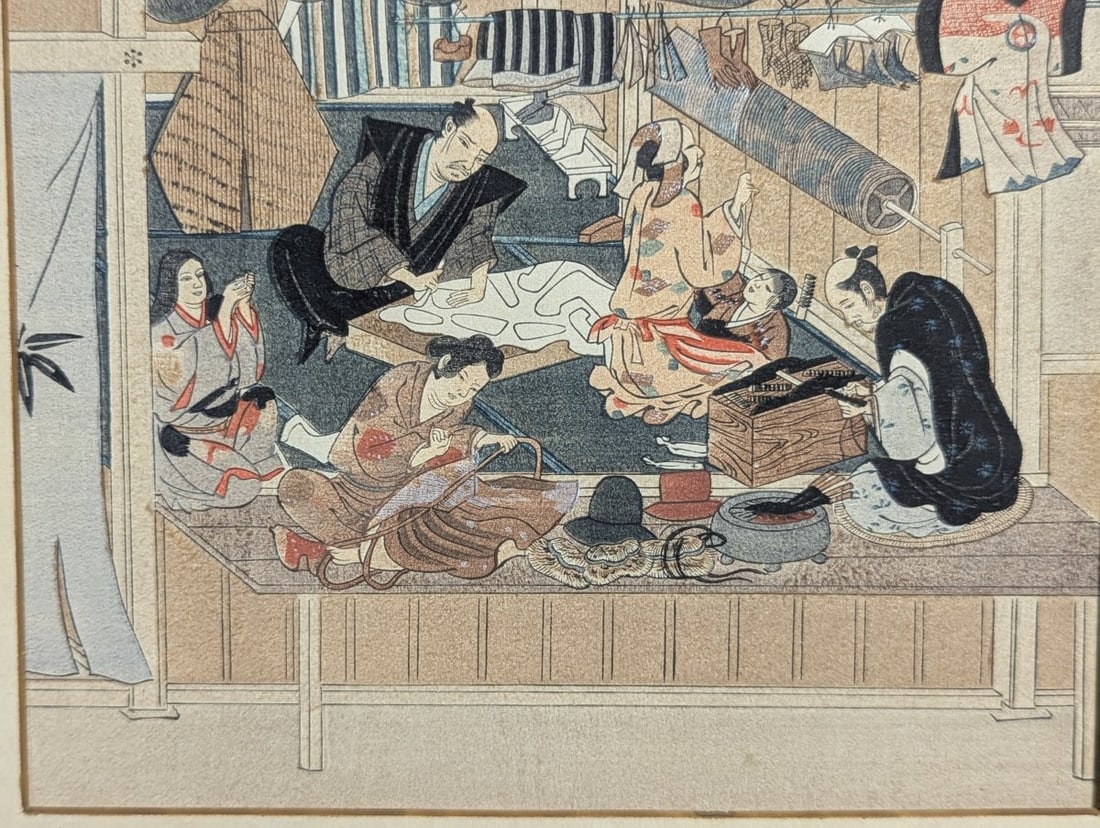 Katsushika Hokusai Japanese Print Dyers Quarter at Kanda Woodblock Artwork - 6
