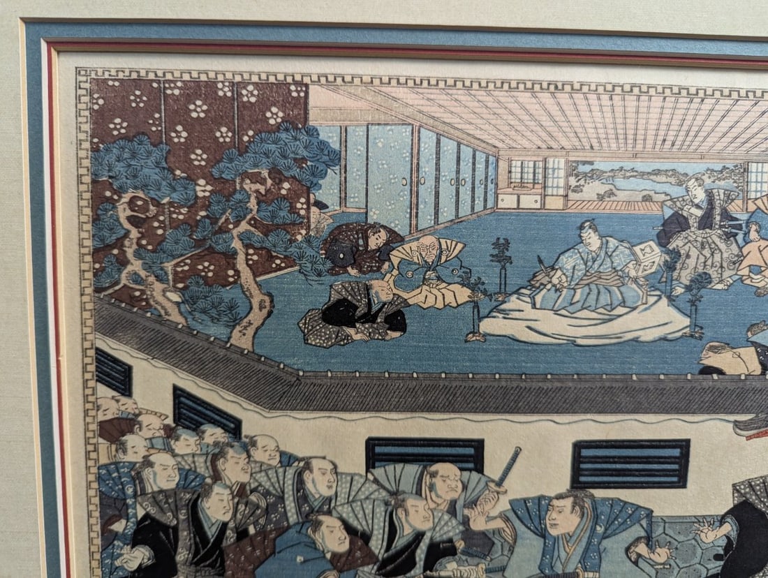 Reproduction Japanese Woodblock Print by Utagawa Kunisada, Chushingura Act IV - 3