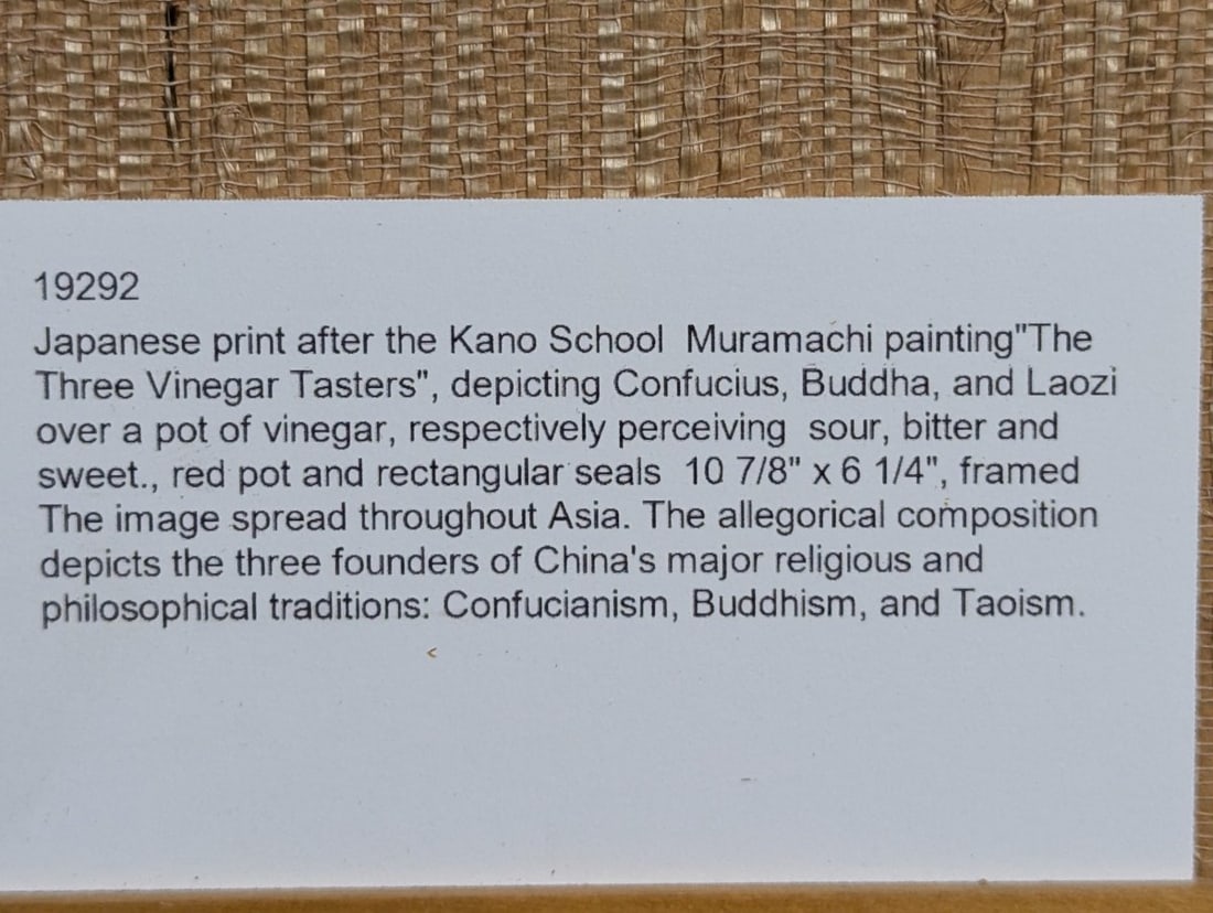 Japanese Woodblock Print 'The Three Vinegar Tasters' after Kano School Artist Biography - 8
