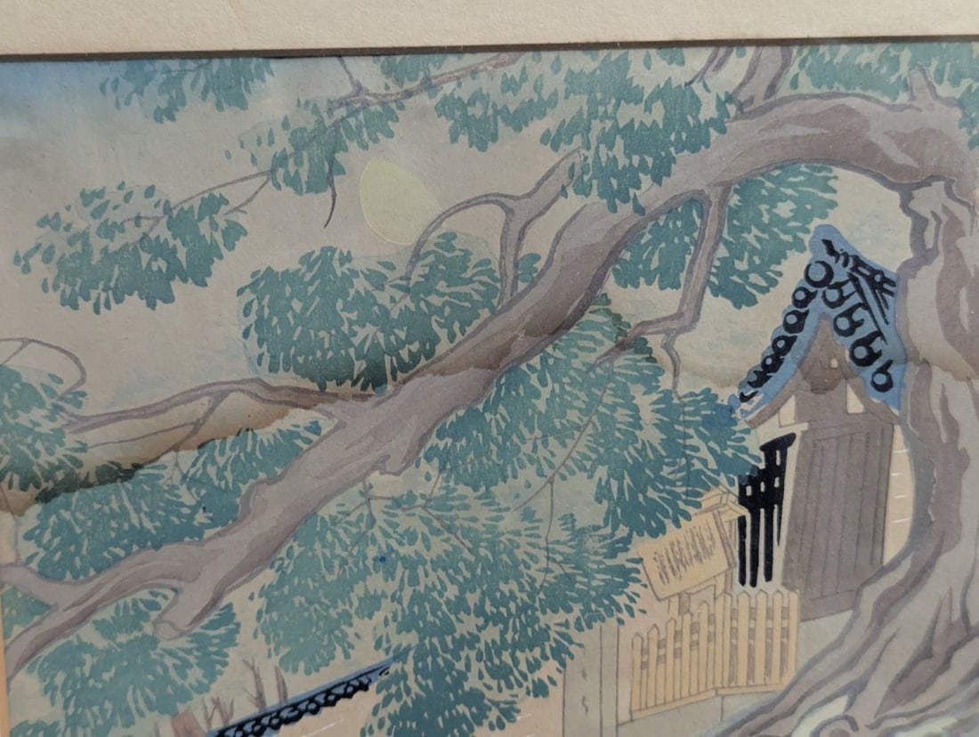 Beautiful Japanese Woodblock Print by Tomikichiro Tokuriki Shoren-in Temple - 3