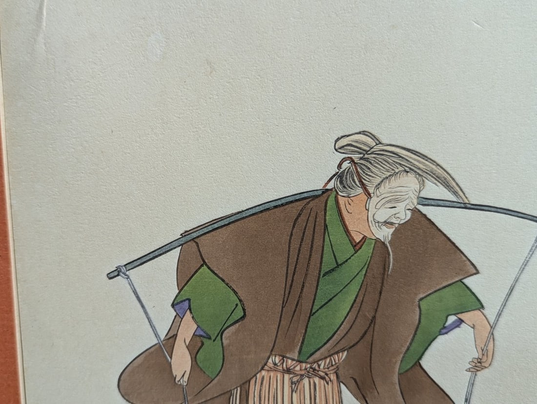 Tsukioka Kogyo Japanese Woodblock Print 'Makiginu' from Nogaku Zue Series - 3