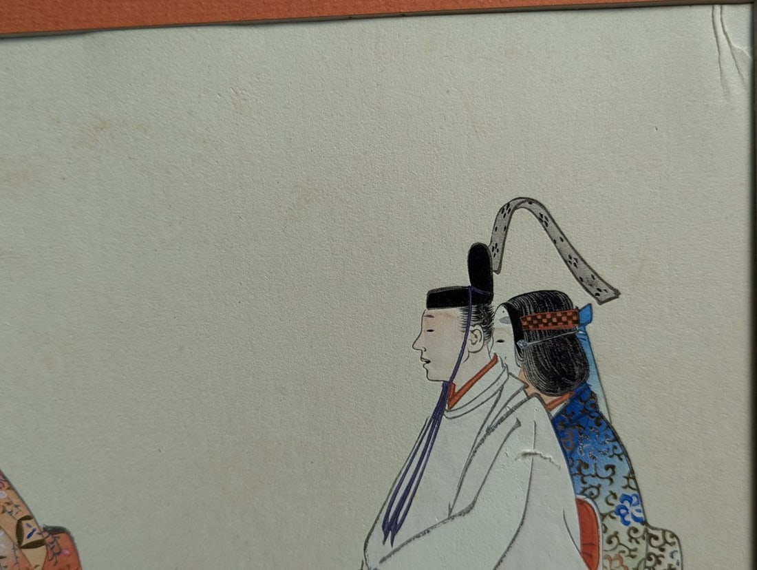 Tsukioka Kogyo Japanese Woodblock Print of Noh Drama Scene with Artist Biography - 5